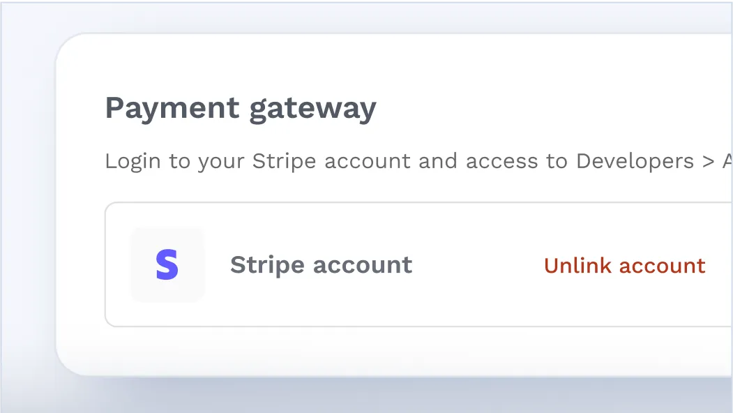 Swapcard registration showing you can connect your stripe account for global payments. 